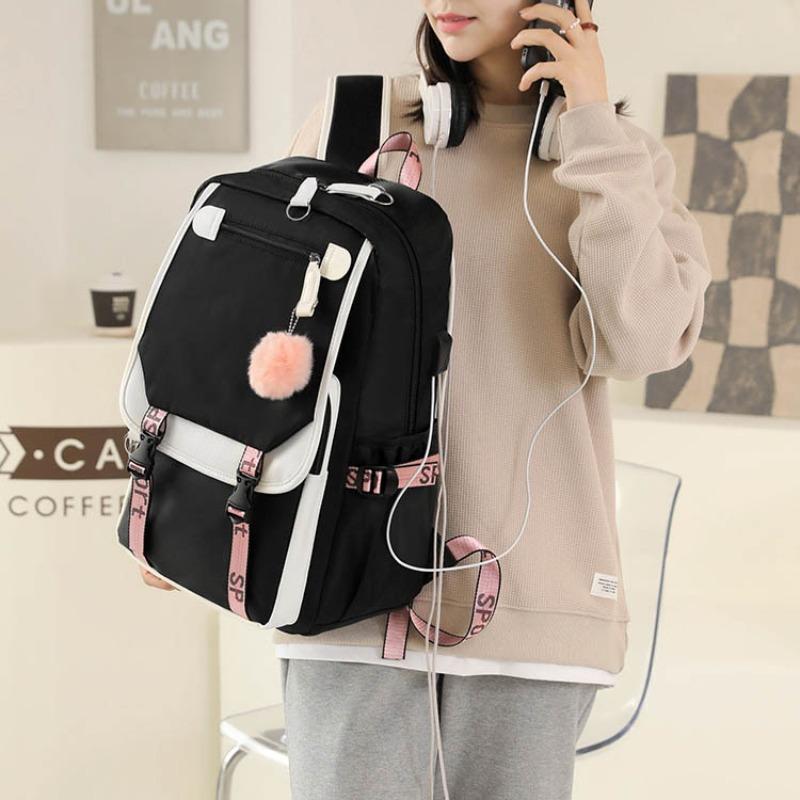 Stil nou frumos ghiozdan Adolescenți drăguț ghiozdan umăr rucsac nailon țesătură fete capacitate mare rezistent la stropire