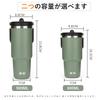 SKIASE Tumbler with 600ml Water Vacuum Keeps Hot or Wide Direct with Green Straw, Bottle, Insulated, Cold, Mouth, Drinking, Lid, Handle, Portable,