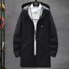 Frühling Herbst Herren Lässig Locker Übergröße Hochwertiger Kapuzenmantel Herren Klassischer Modetrend Langer Windbreaker