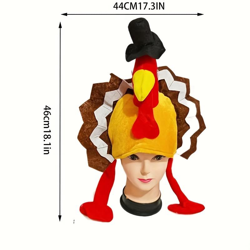 1Pc Adult Thanksgiving Turkey Hat Cute and Funny Turkey Hat, Suitable for Party Role-Playing Props Free size темно-коричневого