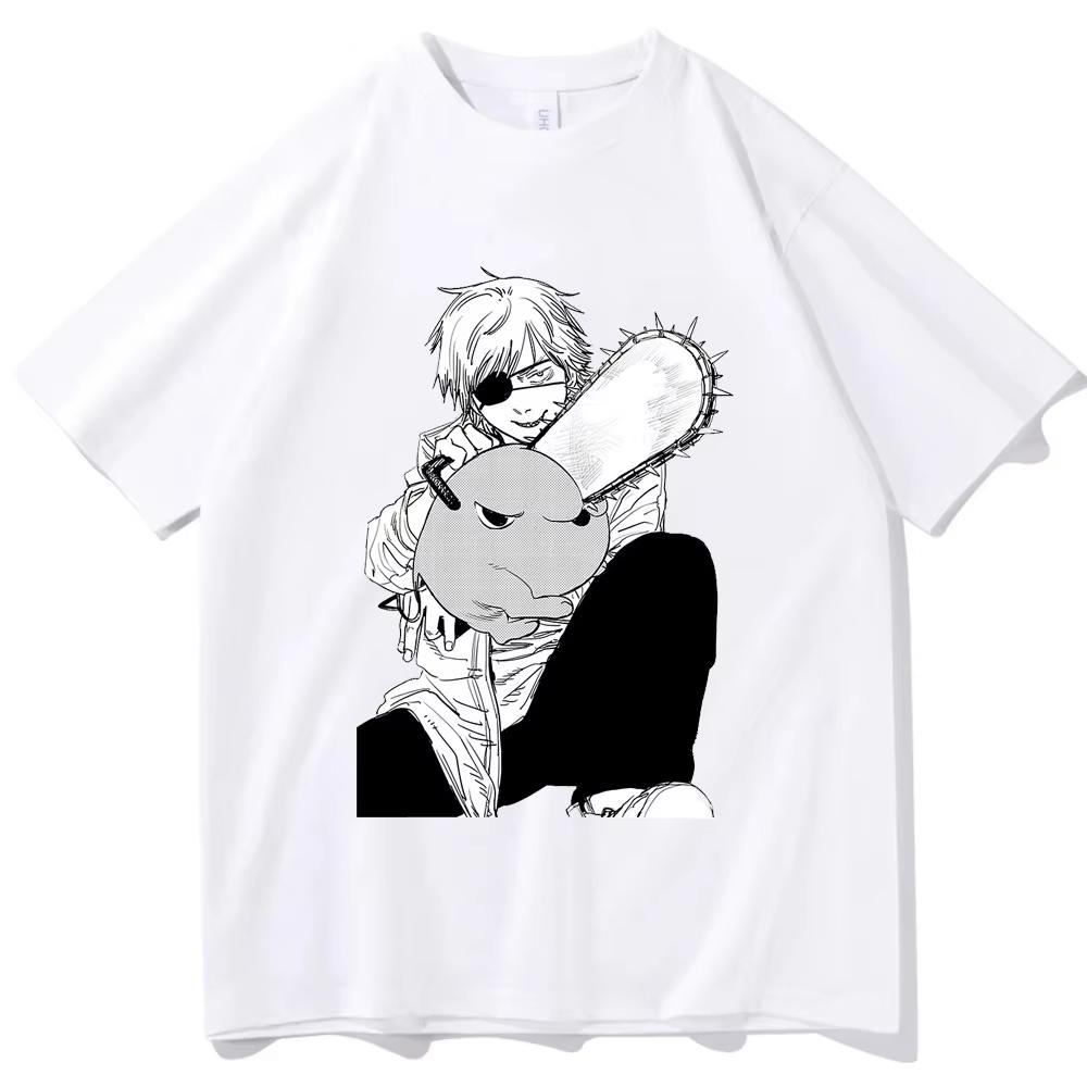 Sommer Neues Anime Kettensägen Unisex Bedrucktes T-Shirt Unisex und Damen T-Shirt Unisex Top Sport T-Shirt Unisex T-Shirt Harajuku Y2K Tee