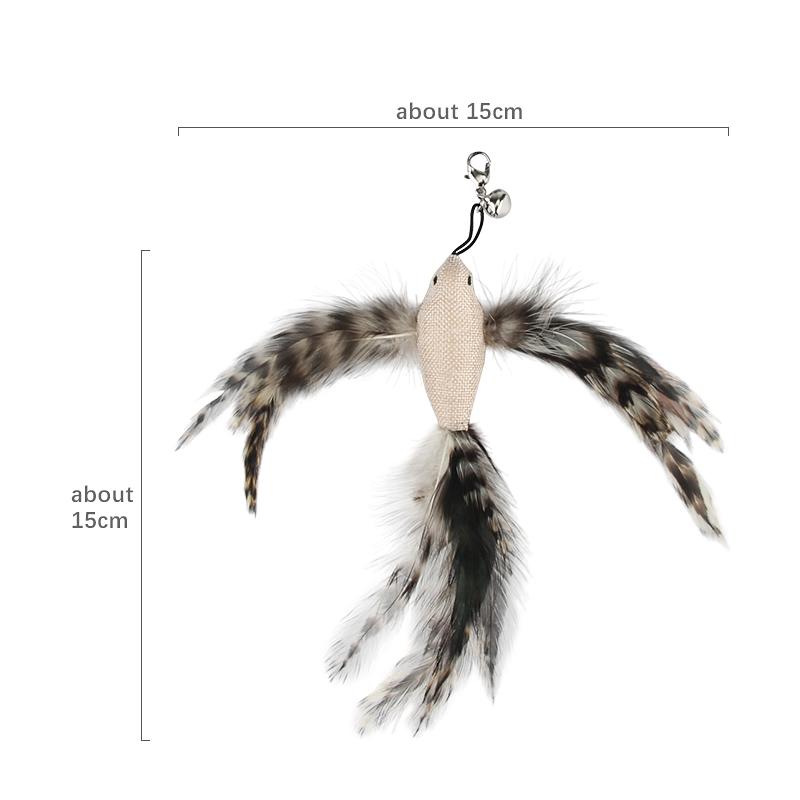 Feather Bird Accessories Artificial Bird DIY Cat Toy Replace Cat Teaser Stick Replacement Pet Toy