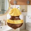 Children's Cute Cartoon Penguin Hanging Kitchen Hand Towel - Water Absorbent, Quick Drying Coral Fleece
