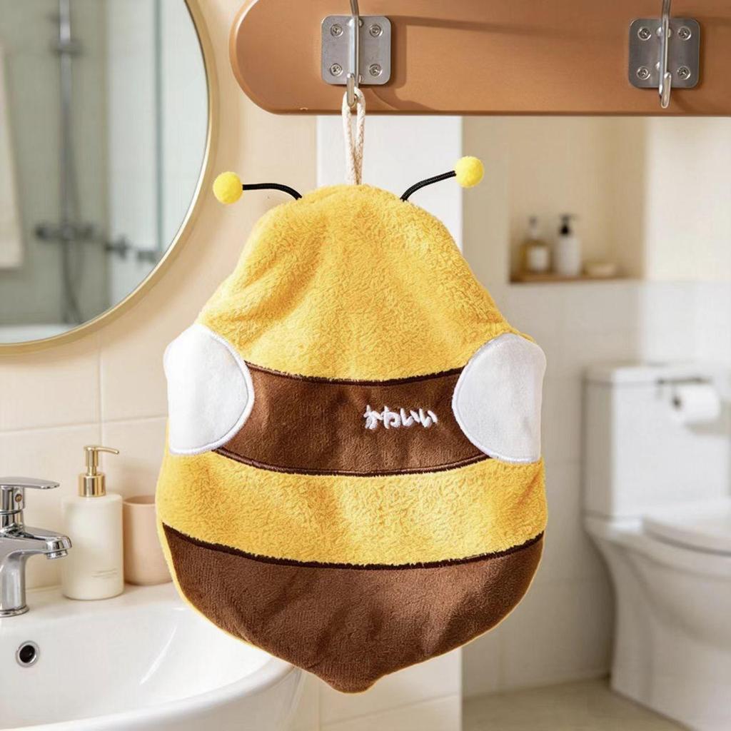 Children's Cute Cartoon Penguin Hanging Kitchen Hand Towel - Water Absorbent, Quick Drying Coral Fleece