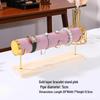 Solid Wood Suede Jewelry Rack and Bracelet Display Stand