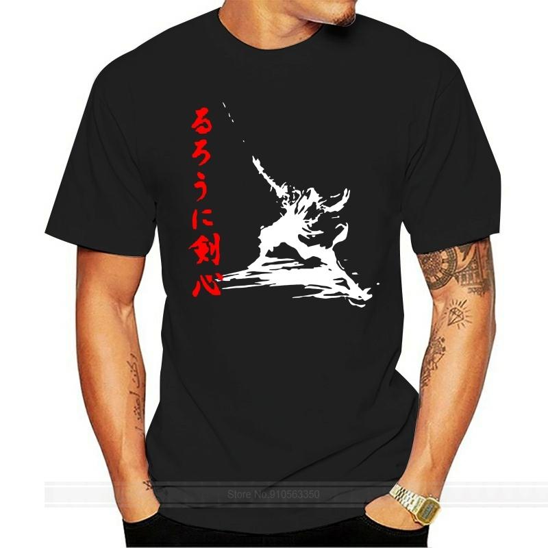Rurouni Kenshin Samurai X - Anime T-Shirt - Alle Größen - Herren- und Damen-Figurbetontes T-Shirt Mode Rundhals Kleidung T-Shirts