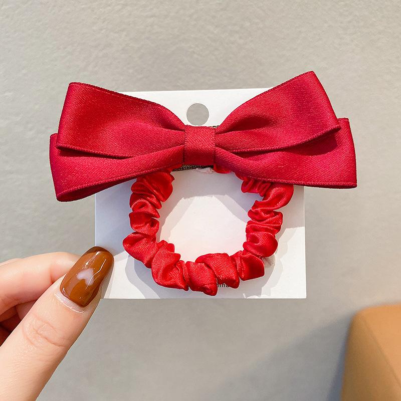 Women Cute Bow Rubber Bands Elastic Hair Bands Korean Headwear for Girls Solid Color Hairbands Headband Fashion Hair Accessories