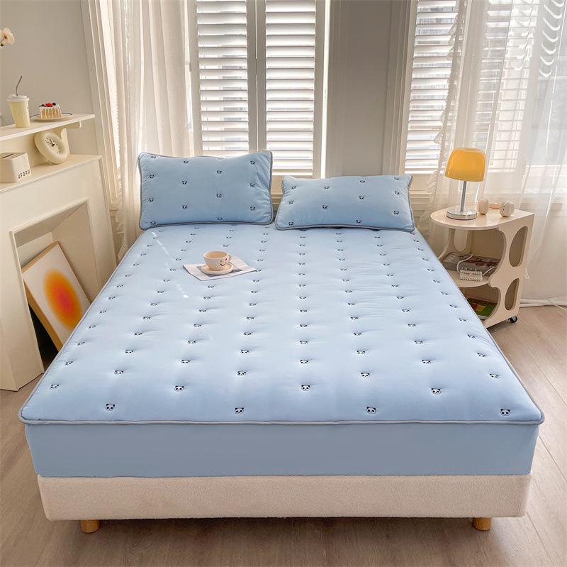 Besticktes gewaschenes Baumwoll-Steppspannbettlaken im Matratzenstil Taiwan Betttasche Spannbettlaken Matratzenschoner