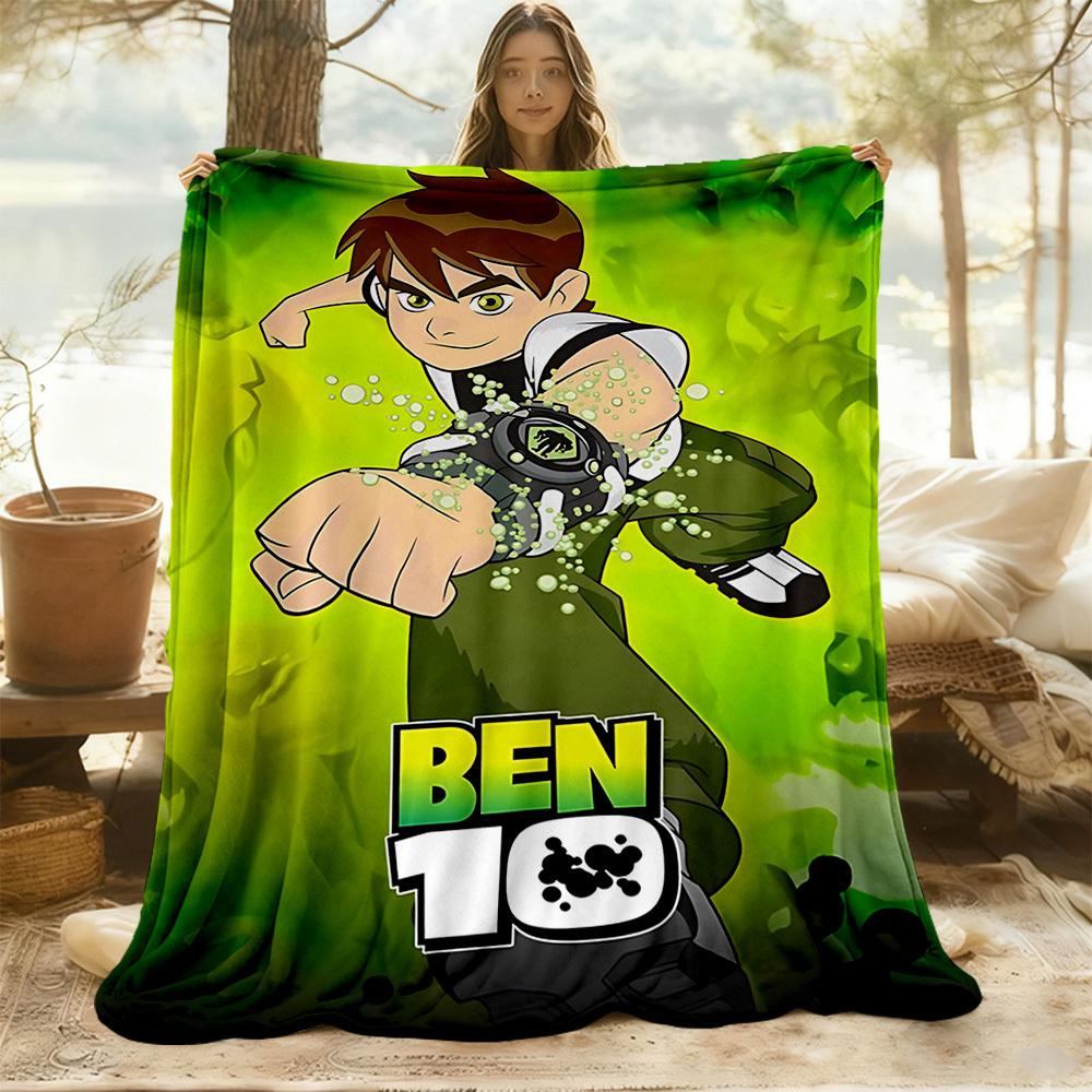 1pc Ben10 Alien Outdoor Blanket Lightweight Flannel, All-Season Use for Sofa, Bed, Travel, Camping, Living Room, Office, Couch057
