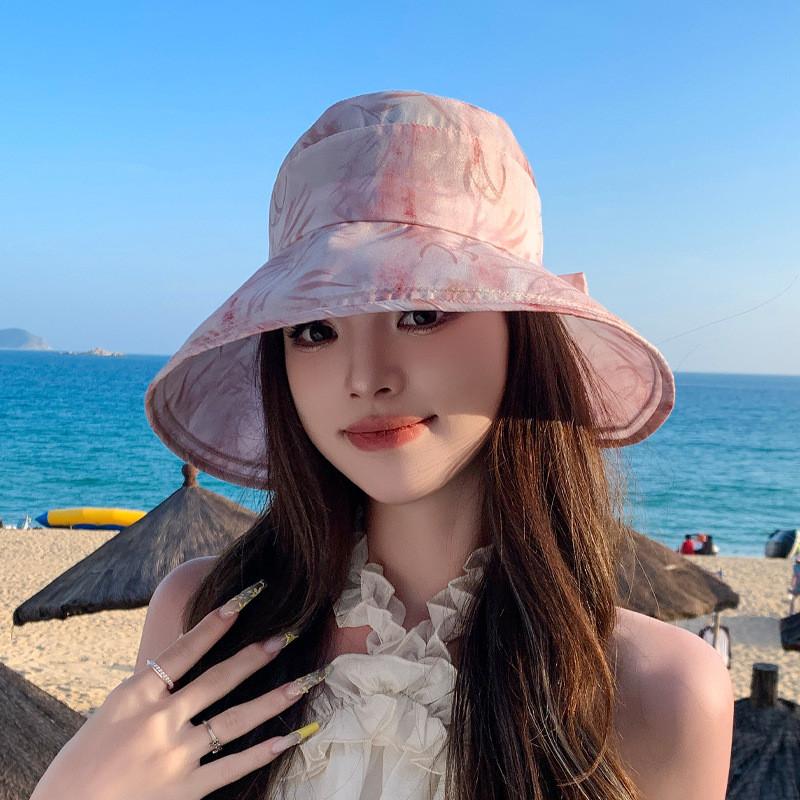 Ladies Wide Brim Sun Hat With Breathable Polyester Material For Beach And Travel