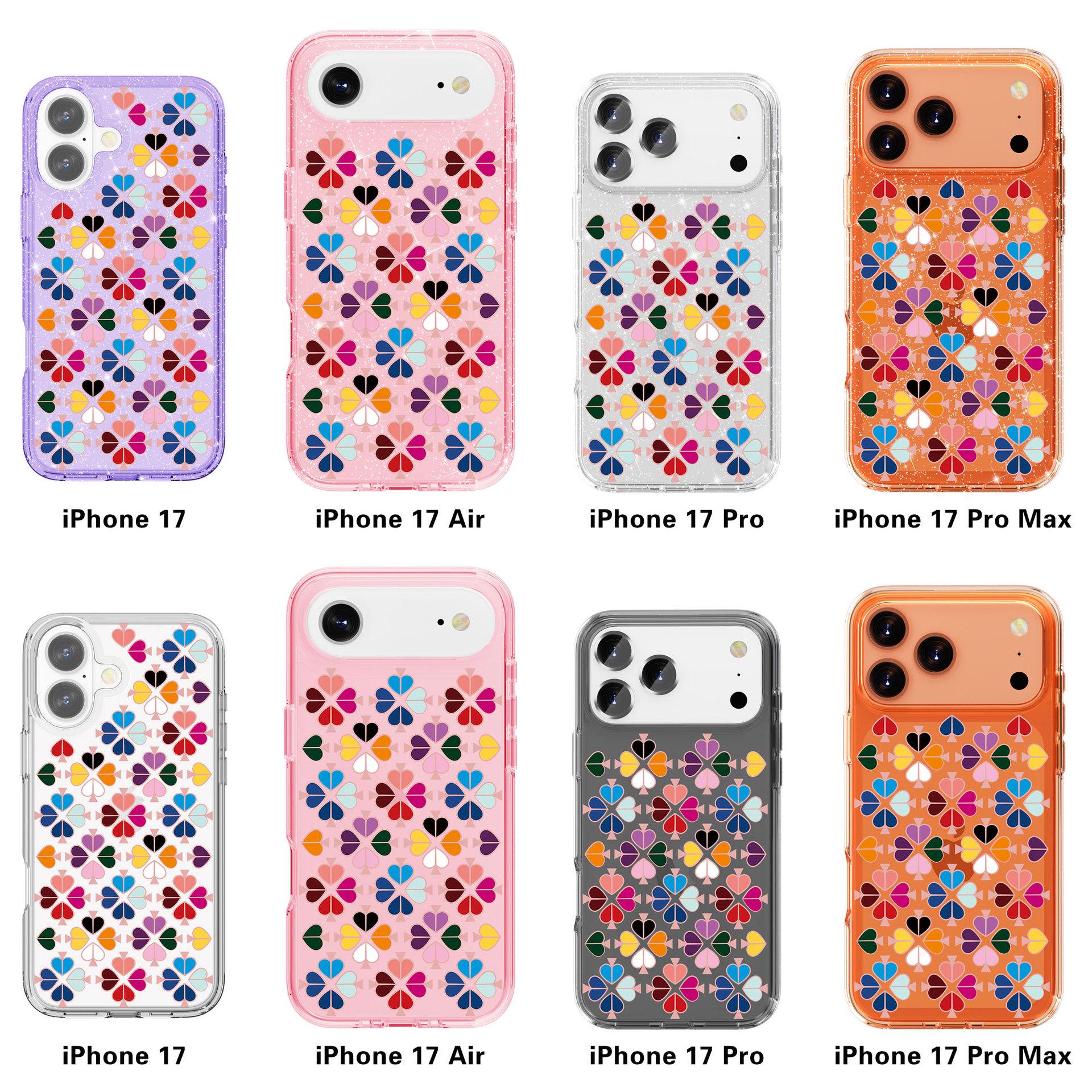 Прозрачный чехол для iPhone 16 с блестками, узор «Хрустальное четырехлистное сердце» iPhone 14 Pro Max