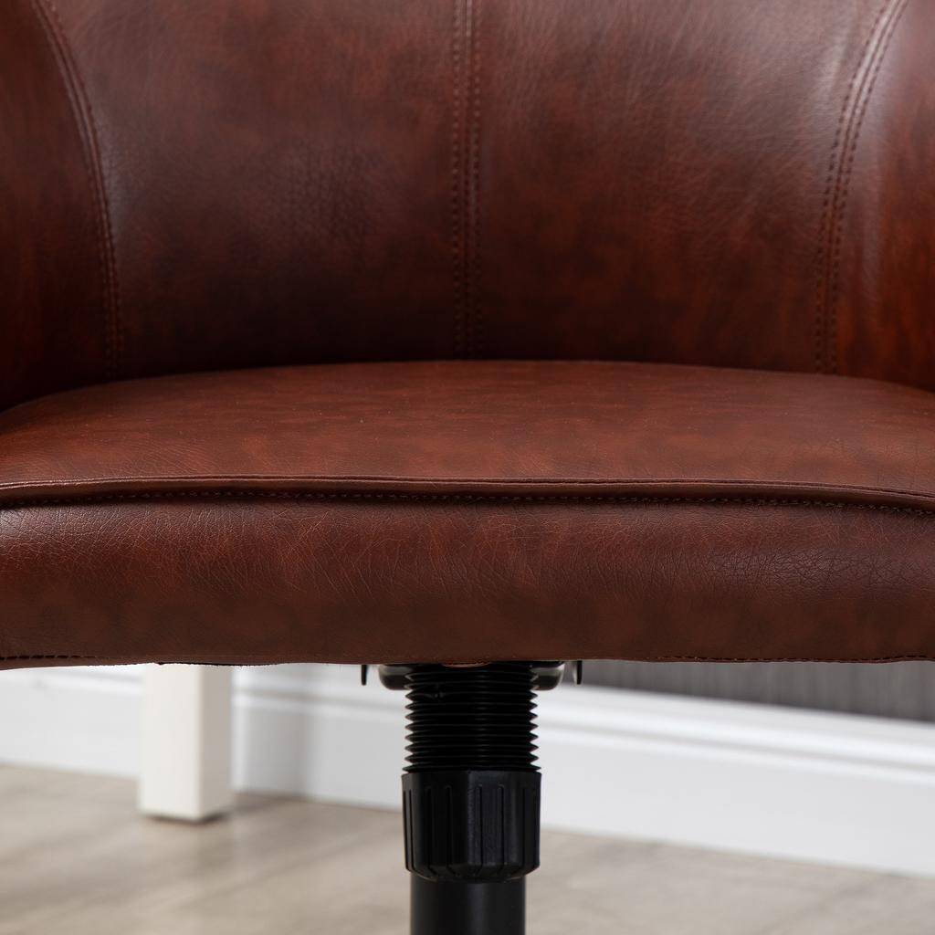 Office Chair, Height-Adjustable, Swivel Function, 58.5 cm x 62 cm x 91 cm, Brown