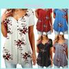 Elegant Women Floral Short Sleeve T-shirt Tops With Comfortable Loose Fit Design