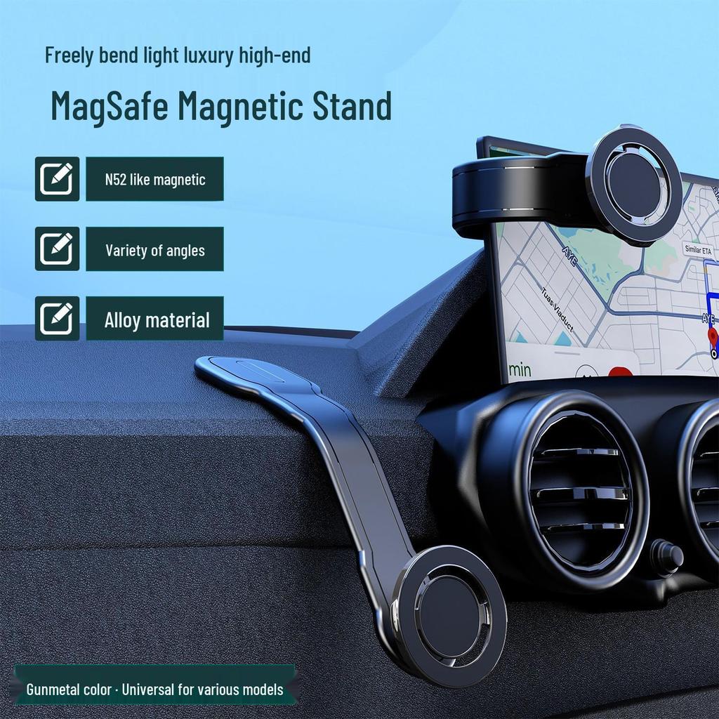 Rotatable Magnetic Car Phone Holder - Multifunctional and Bendable for Navigation and Selfies