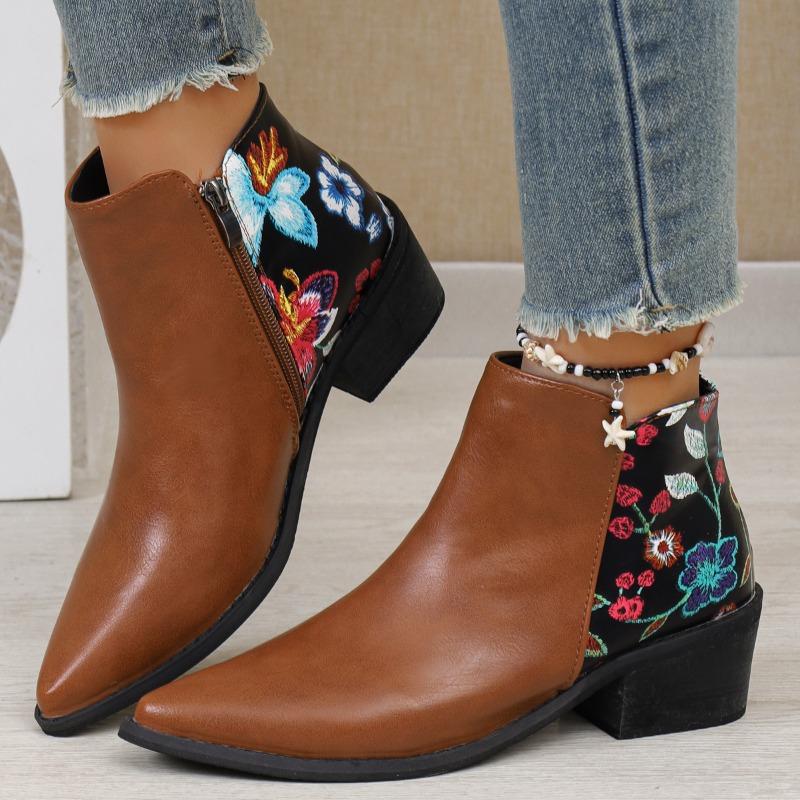 Женские модные ботинки Новая весенне-осенняя мода Повседневные с круглым носком Однотонные На молнии С принтом из искусственной кожи Плоские ботинки 36 коричневый 3140₽