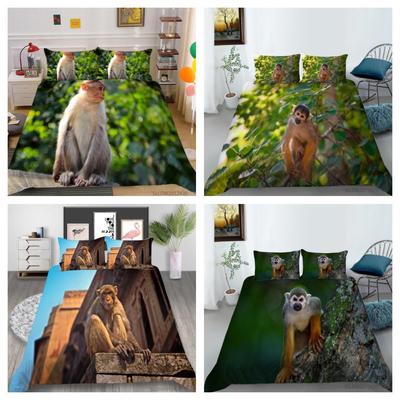 Nuevas fundas de edredón a la moda, ropa de cama para el hogar, Textiles para el hogar de mono con funda de almohada, regalo para niños adolescentes, juegos de fundas de cama de alta calidad