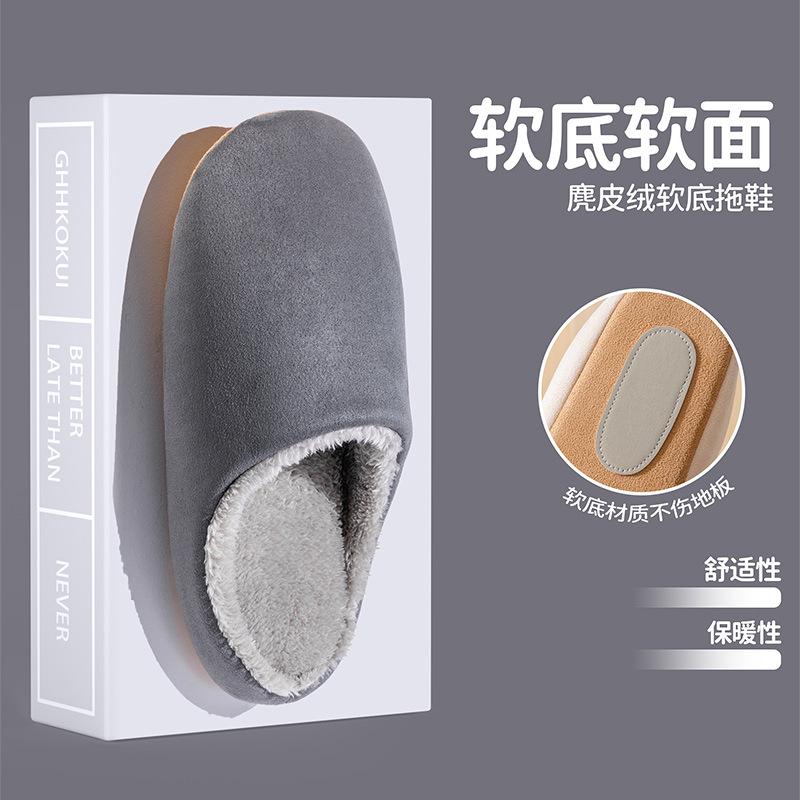 

Зимние флисовые теплые японские домашние тапочки с мягкой подошвой, противоскользящие, бесшумные, мужские и женские хлопковые тапочки, тапочки для пар 44-45