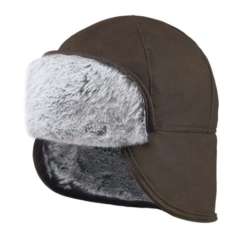 Winter new cold-proof leather cycling cap men's velvet warm ear protection outdoor ski cap windproof women's warm hat