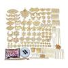 Felimoa Handmade Accessory Parts Set - Kanzashi & Earring Components (Gold) - Large Assortment for DIY Jewelry Making