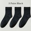 3 Pairs High Quality Casual Men's Business Socks Soft Breathable Cotton Socks Quick Drying Black White Long Sock