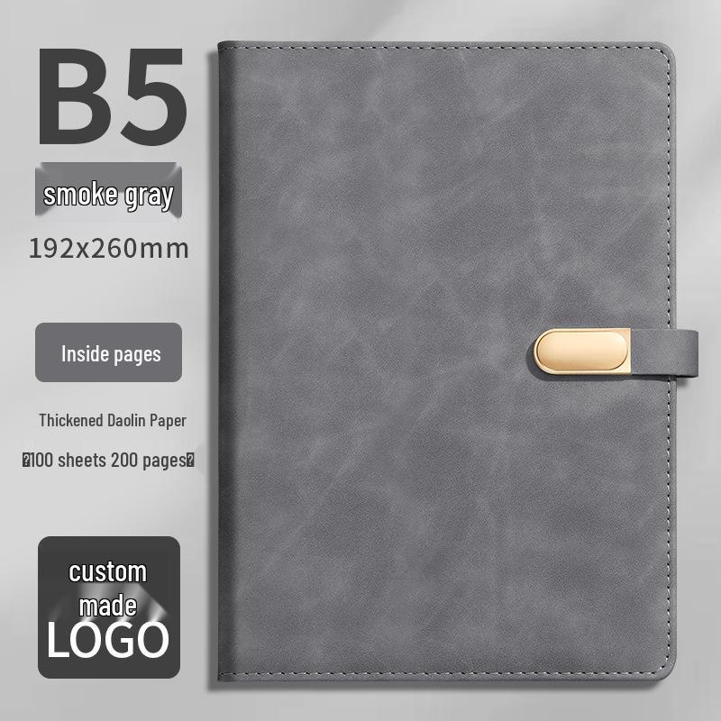 Custom Business Notebook with Metal Buckle and Pen Holder - Personalizable Logo Souvenir