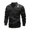 Men's Solid Color Camouflage Outdoor Sports Jacket Men's Pocket Button Casual Jacket