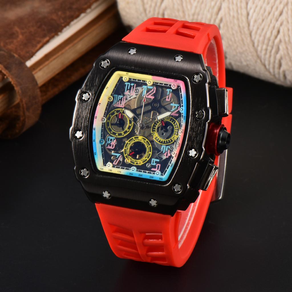 Barrel-shaped color quartz watch fashion business leisure silicone watch male student daily with calendar watch