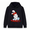 Kids Boys Girls Cute Cartoon Rabbit Print Pullover Hoodie Casual Soft Long Sleeve Lightweight Sweatshirt for Daily Wear Spring Autumn Warm Tops