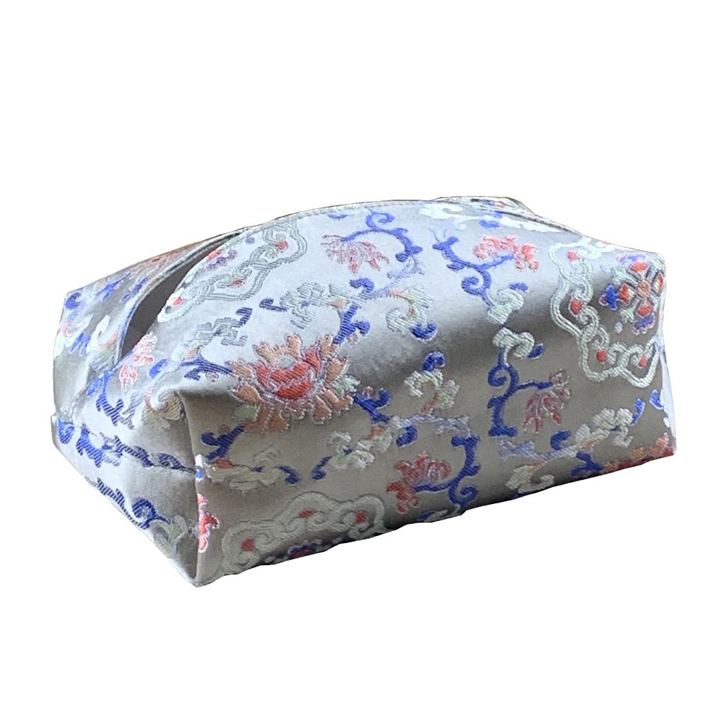 Chinese-style Vintage Tissue Case Tissue Cover Fabric Drawing Box Living Room Bedroom Table Paper Storage Bag Household Desktop