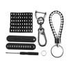 Car Keychain Gift Braided Rope with Number Plate Detachable 360 Degrees Rotating Horseshoe Buckle Aluminium Alloy