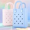 Mini EVA Handbags with Hole Waterproof Summer Beach Bag Cartoon Colorful Handbags  Travel