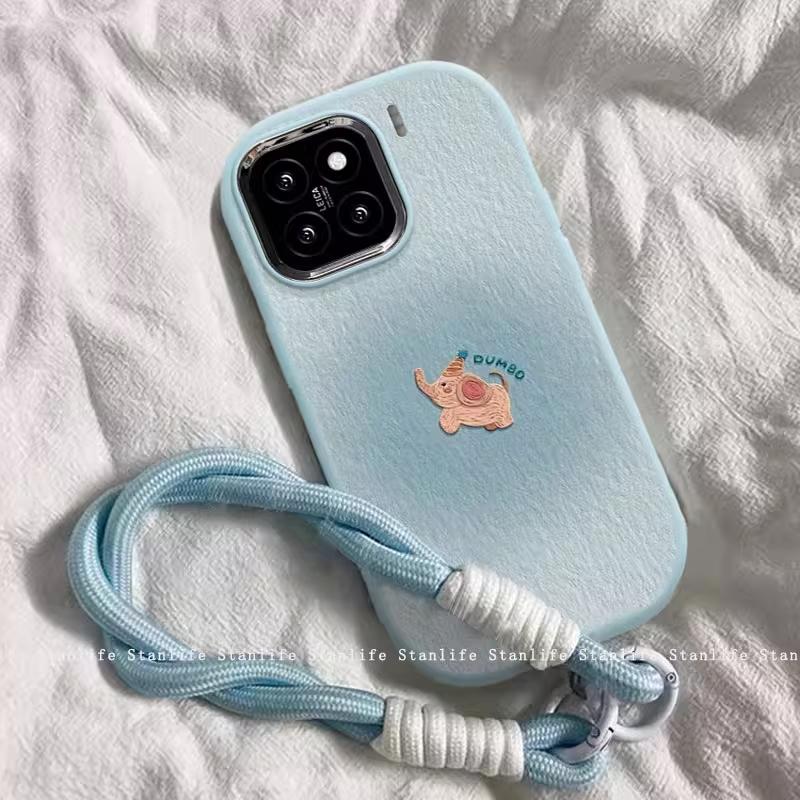 Gradient Dumbo Compatible with Apple 15 iPhone 17 Pro Max Phone Case Metal Ring Silicone Case Huawei Xiaomi