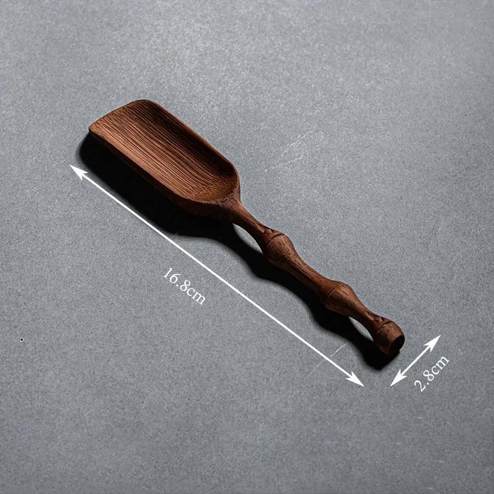 

Деревянная ложка ручной резьбы, бамбуковый набор посуды, китайский кунг-фу, креативная ложка для чая в форме листа лотоса, натуральные аксессуары