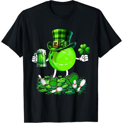 St. Patrick's Day Bowling Drinking Beer Lover Player Drinker Cotton Men T Shirt