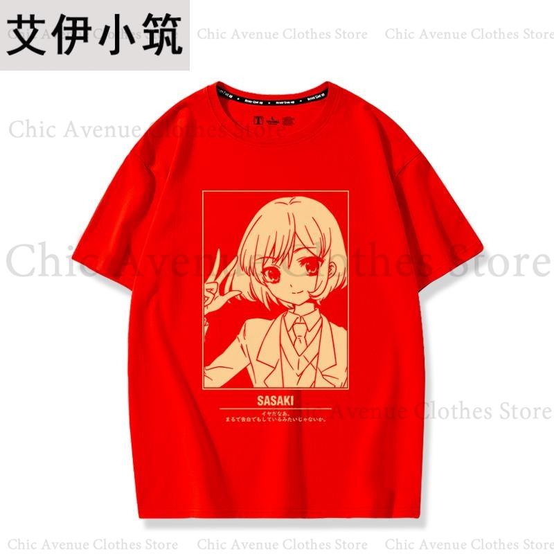 

Anime The Melancholy of Haruhi Suzumiya Series Print Tshirt Cotton Summer Tops Short Sleeve Tee Daily Clothing Women Clothes S