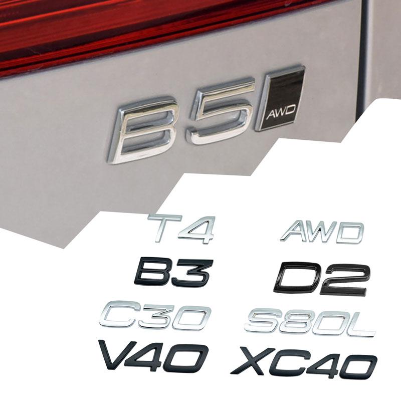 T4 T5 T6 T8 AWD Emblem Car Bumper Trunk Sticker For Volvo D2 D3 D4 D5 D6 D7 D8 V40 V60 XC40 XC60 XC90 C30 S60L S80L Accessories