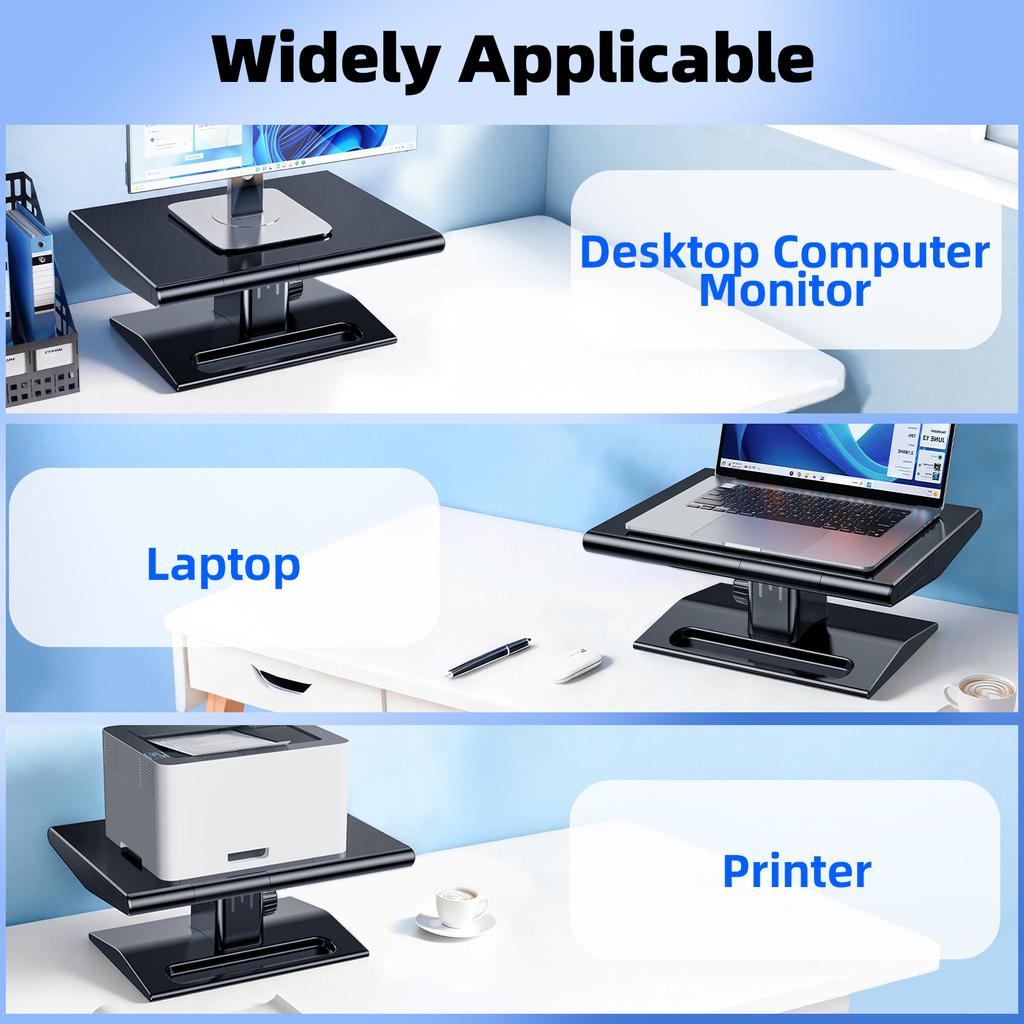 Oatsbasf Computer Monitor Stand Riser Desktop Laptop & Printer & Notebook Holder with Drawer & Phone Holder Knob Adjustment