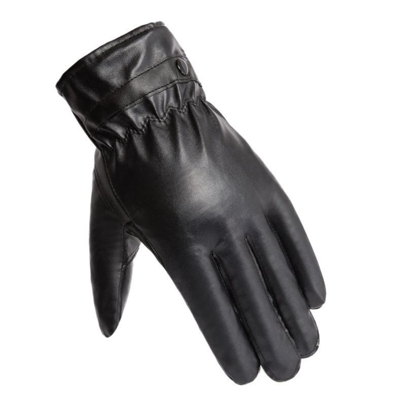 Womens Leather Gloves Winter Lined Fleece Lining Thick Warm Gloves Touchscreen Driving Gloves Winter Cycling Gloves
