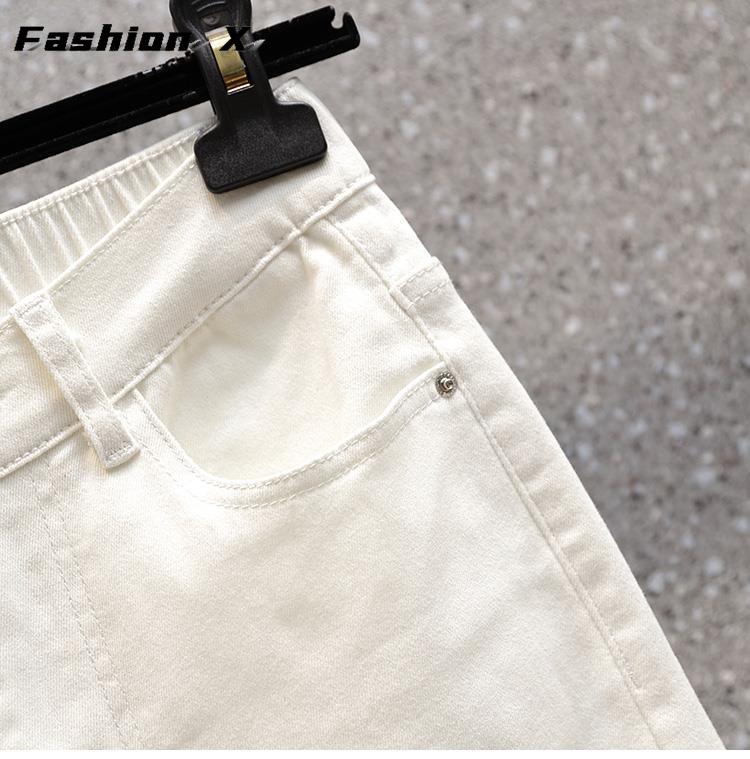 Jeans-Shorts in Übergröße für Damen, übergroß, lockere, lässige Jeans-Stretch-Freizeithose