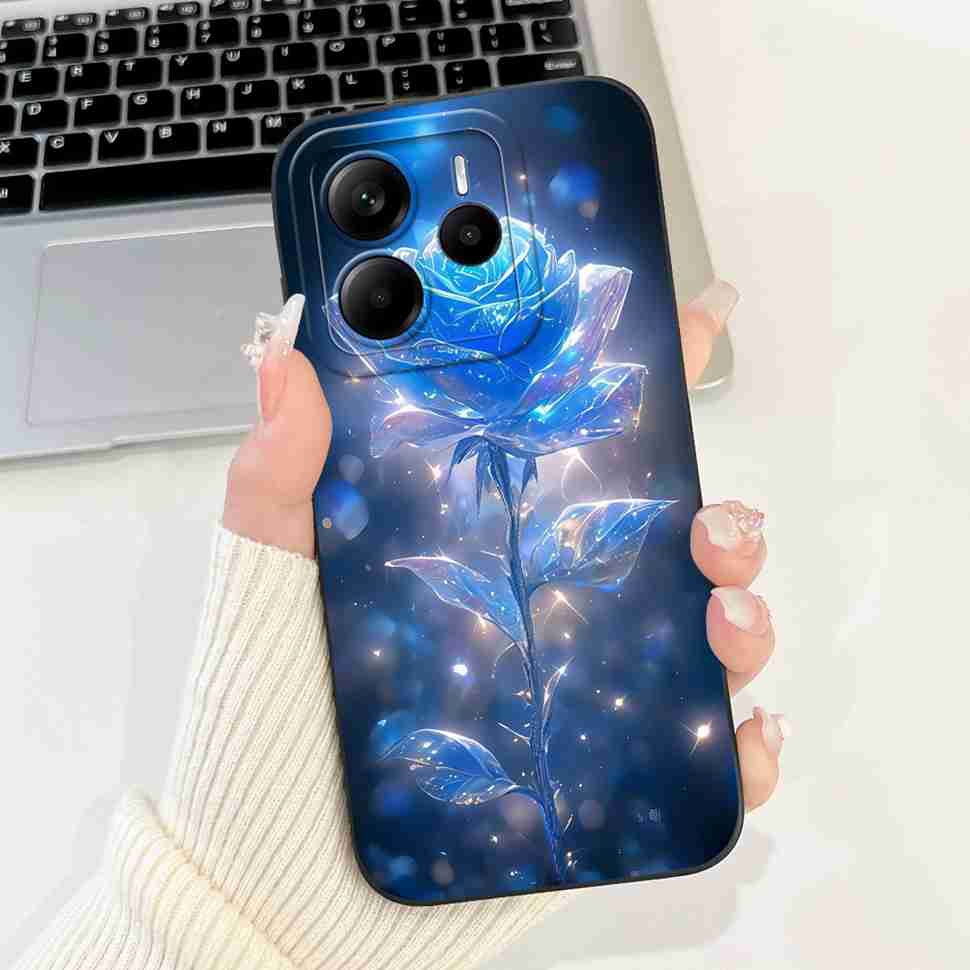 Luxury Rose Cover For Xiaomi Redmi Note 14 5G Case 6.67" Soft Slim Phone Case For Redmi Note 14 Note14 5G Capa Bags