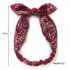 Printed Rabbit Ears Elastic Contour Crossover Hairband Wire Knot Wash Face Headband Elastic Hairband Stretch Headbands for Women