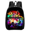 Wolfsmuster Quadratische Vordertasche Rucksack Reißverschluss Große Kapazität für Jungen/Mädchen Bestes Geschenk 2D Flach Cartoon Kinder Schultasche