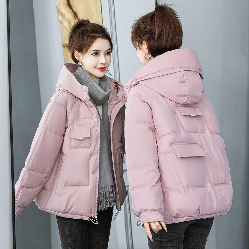 Short New Large Size Bread Suit Down Padded Jacket Hooded Women's Winter Korean Version Loose Thickened Padded Coat