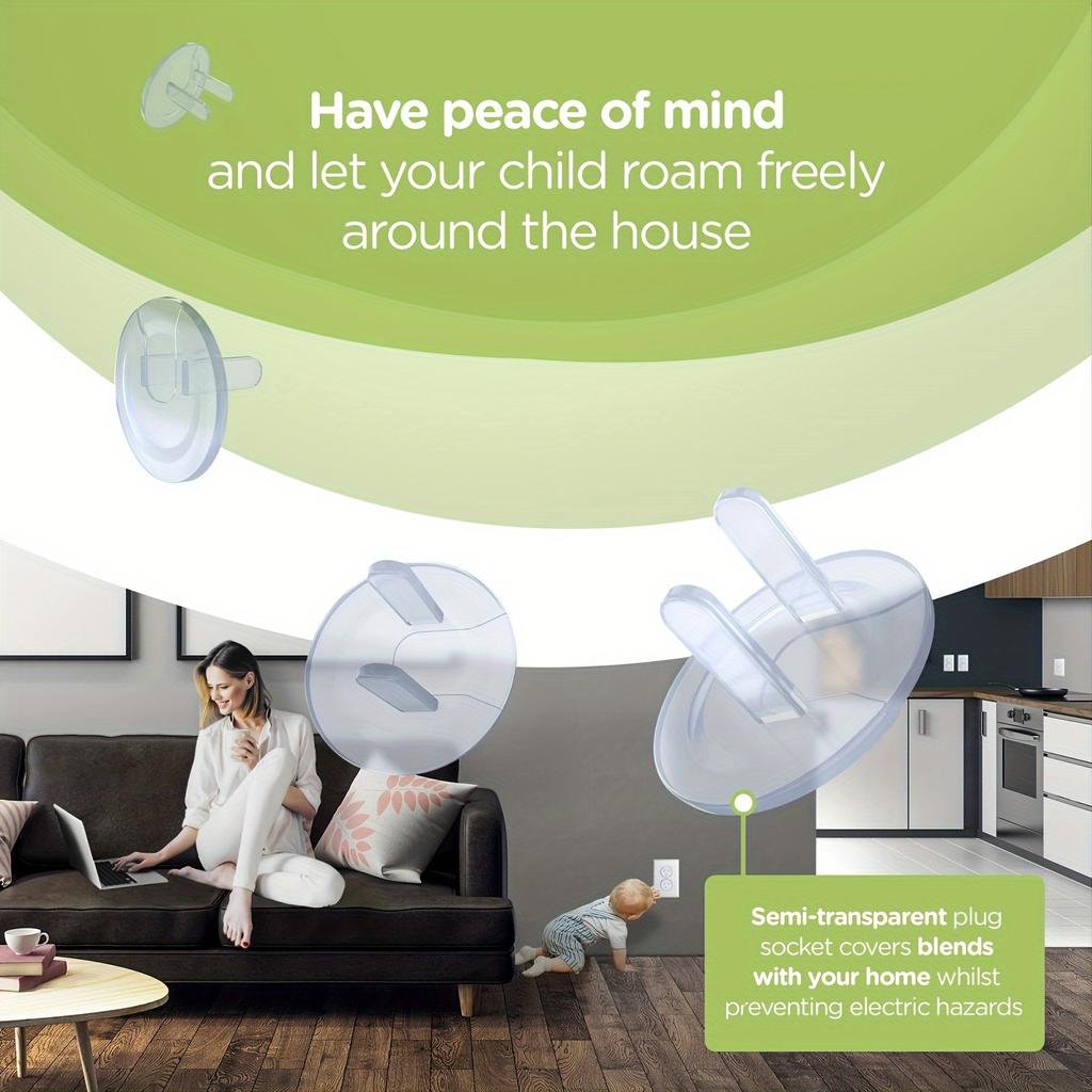 10pcs Clear White Electric Safety Cap for Kids - Protects Against Intersections and Accidents