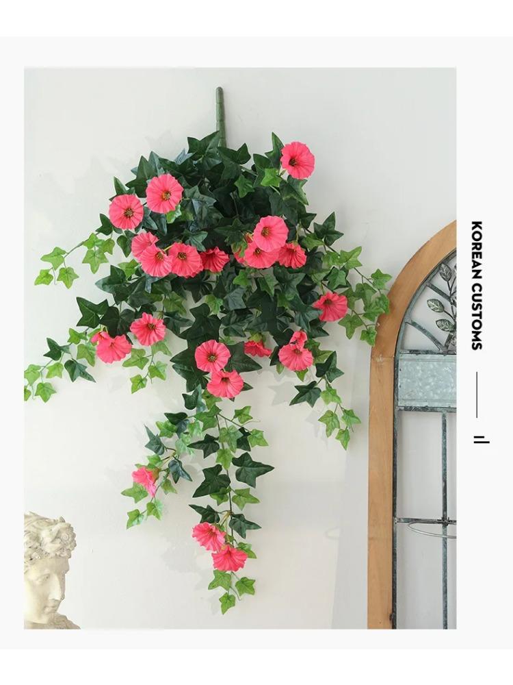 Künstliche Blumen für den Innen- und Außenbereich, Hängekörbe, Kunstblumen, Kunstblumen, lebensechte künstliche Petunien, Gartendekoration