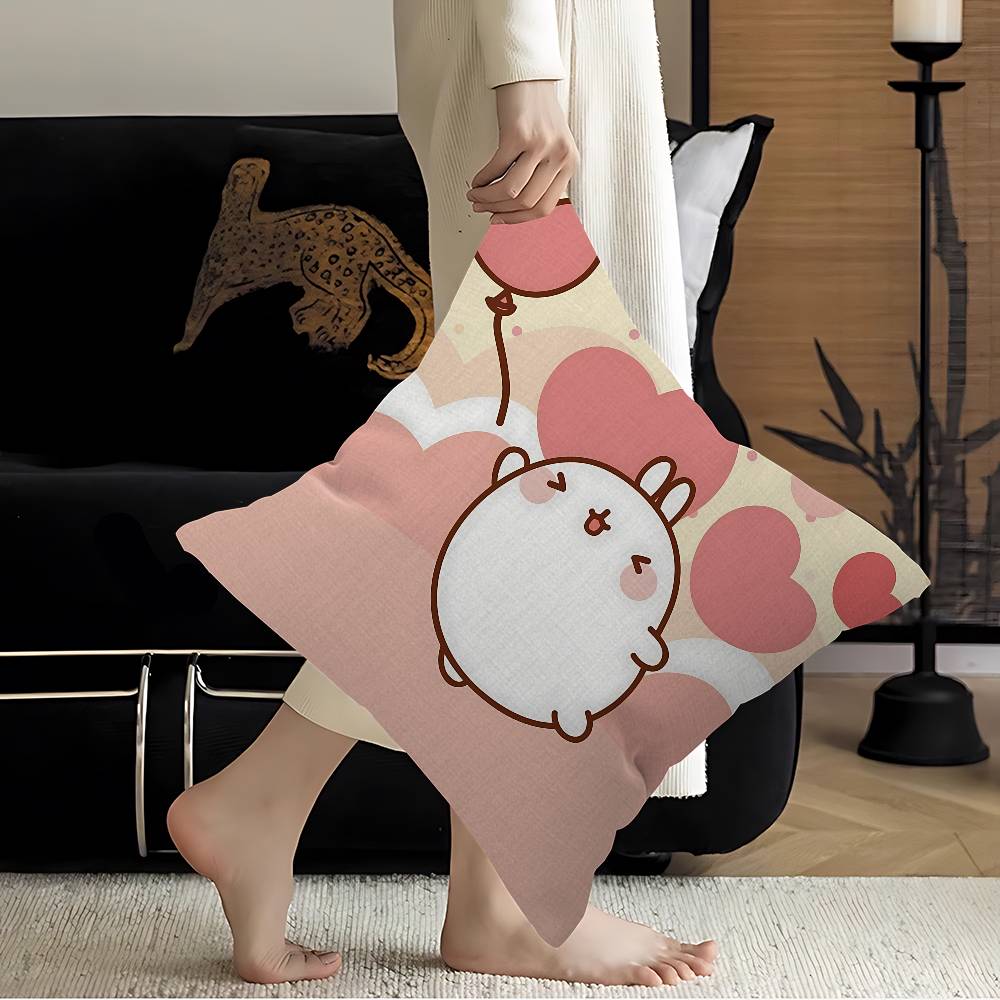 Korean Cute M-Molanges Rabbit Pillow Cover for Bedroom Room and Living Room Sofa Decorative Cushion Cover