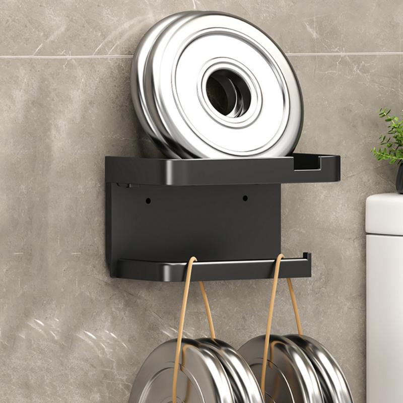 Multi-functional Bathroom Wall-mounted Storage Box Toilet Paper Holder, Tissue Box Shelf, Phone Stand