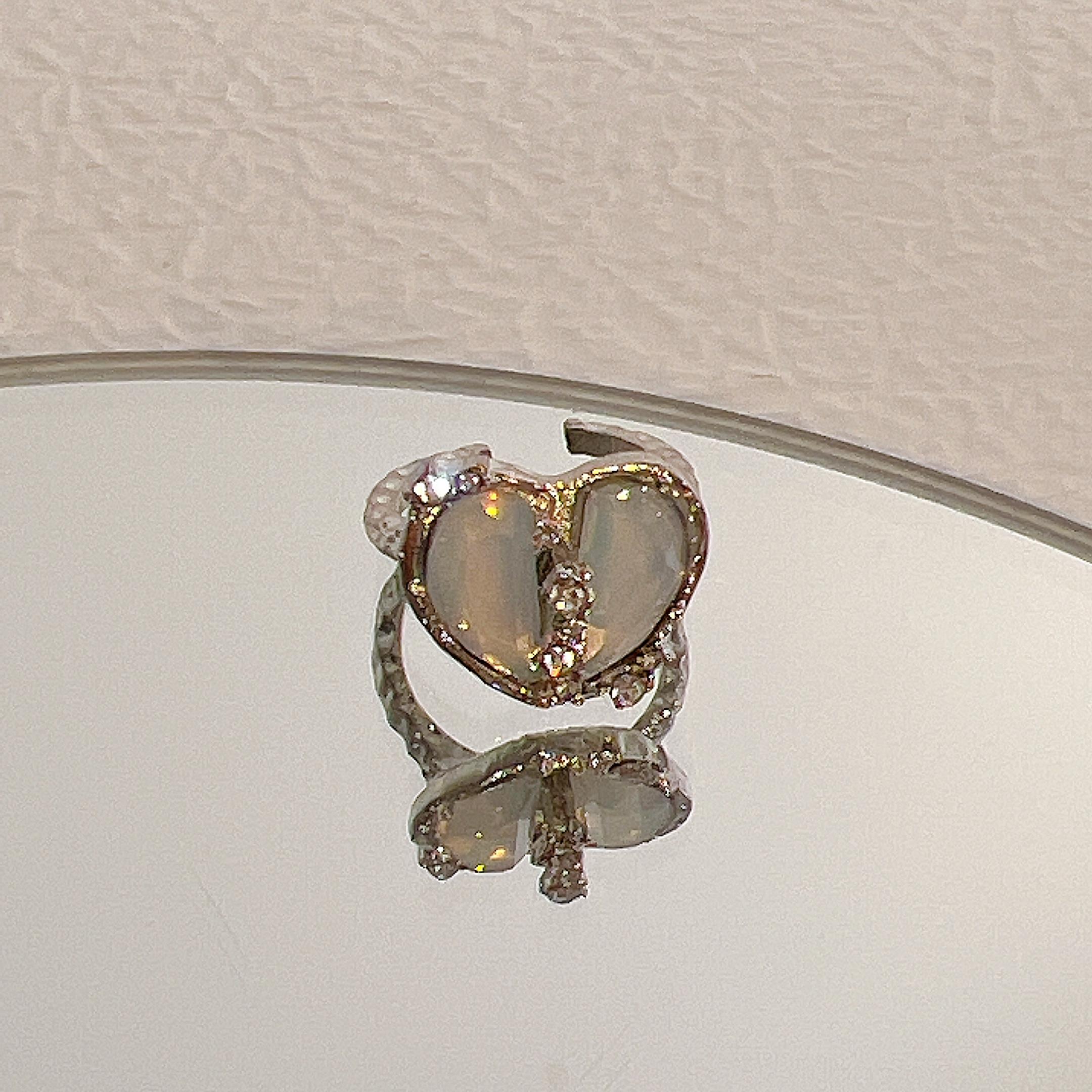 

17 км Y2K кольца с кристаллами Kpop сердце регулируемое кольцо нерегулярной геометрии панк винтажные кольца набор для женщин девочек новые модные украшения