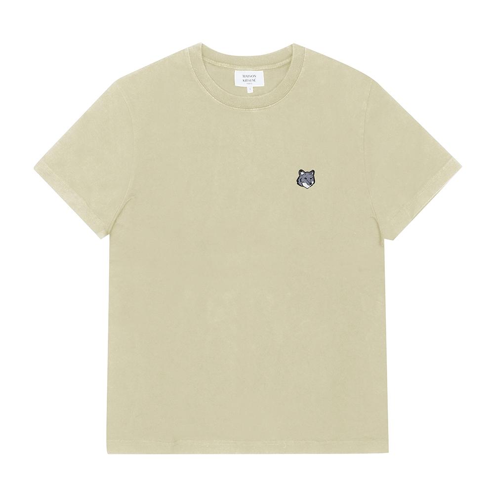 Maison KiTune Men ShorT Sleeve T shirT Gray Fox Head paTch Pm00108kj7025 PM00108KJ7025 0450 (M)