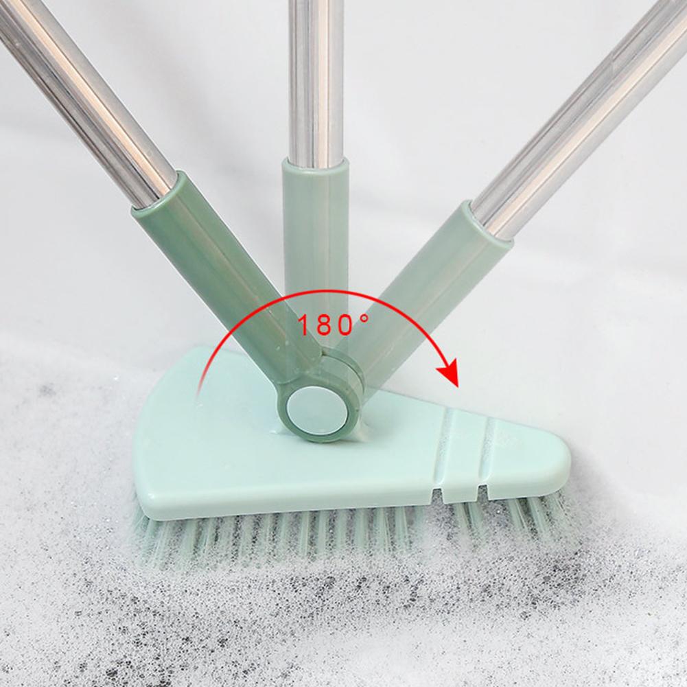Shower Brush Triangular Head Floor Scrub Brush with Long Handle Tile Tub Scrubber Stiff Bristles for Bathroom Kitchen Wall